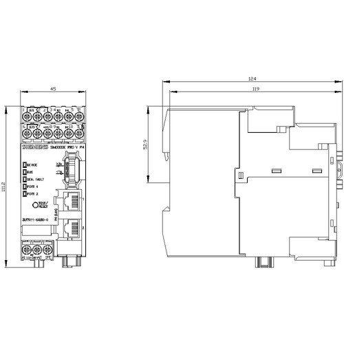 3UF7011-1AU00-0 Siemens Grundgerät 3 SIMOCODE pro V PN Ethernet/PROFINET IO, Produktbild Additional View 2 L