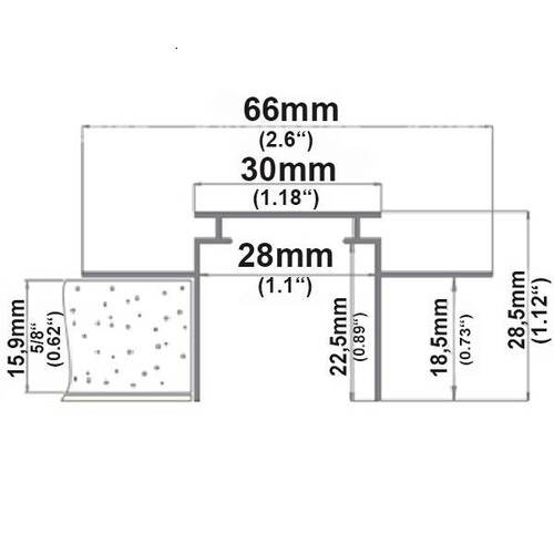 112589 Isoled Installationskanal für Einbauprofile WING, L: 2000mm für 15mm Produktbild Additional View 1 L