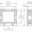 1122906 Obo MS4141 EK Endkappe zu Profilschiene MS 41 41x41mm Polyethylen Produktbild Additional View 1 S