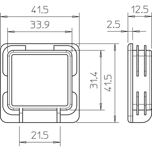 1122906 Obo MS4141 EK Endkappe zu Profilschiene MS 41 41x41mm Polyethylen Produktbild Additional View 1 L