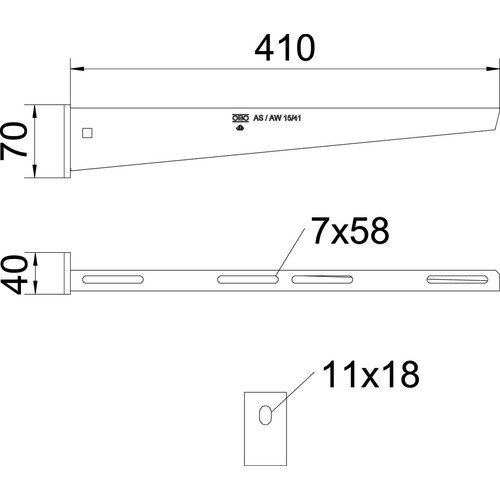 6421036 Obo AW 15 41 VA4301 Wand  und Stielausleger mit angeschweißter Kopfpl Produktbild Additional View 1 L