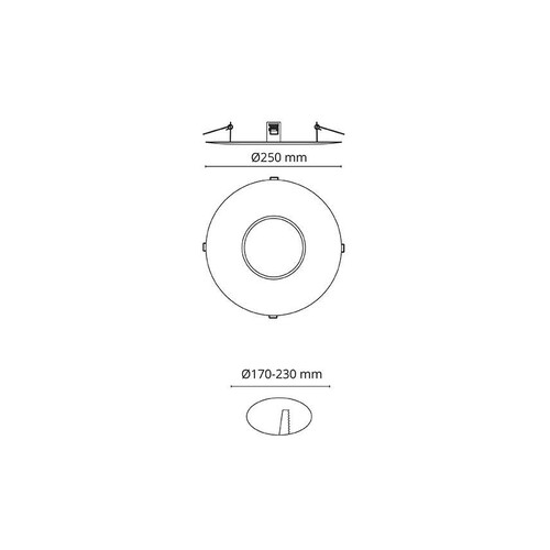 3824 SG Reduzierring graphit passend für Downlights mit AD114mm, Ø 250 mm Produktbild Additional View 1 L