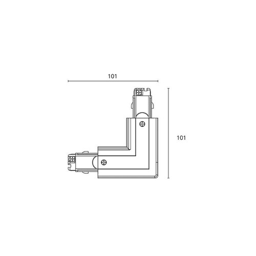 314432 SG Shopline 3-Phasen L-Verbinder schwarz Produktbild Additional View 1 L