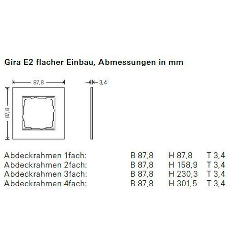 0211225 Gira Abdeckrahmen 1f flach E2 reinweiß seidenmatt Produktbild Additional View 1 L