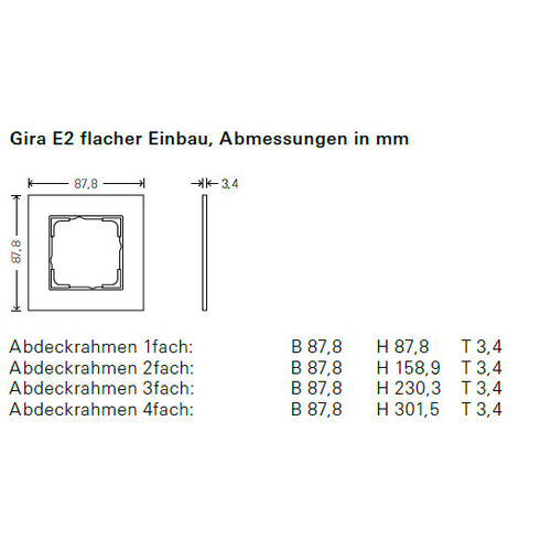 0212225 Gira Abdeckrahmen 2f flach E2 reinweiß seidenmatt Produktbild Additional View 1 L