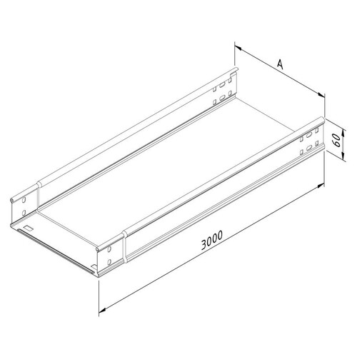 13324 Trayco CTNLI60 400 3PG Kabelrinne ungelocht   Cable Tray Not perforated Produktbild Front View L