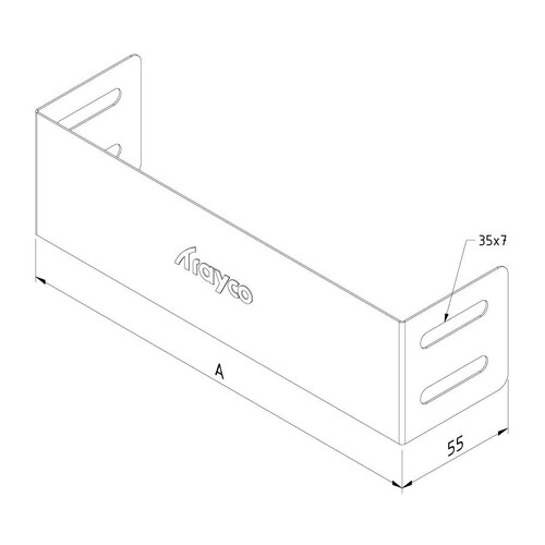 13437 Trayco CT60 E 200 SS Kabelrinne Endstück   Cable Tray End Piece Produktbild Front View L