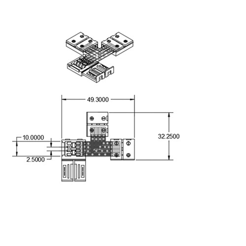 111968 Isoled Flexband Clip T Verbinder 2 polig, weiß für Breite 10mm Produktbild Additional View 1 L