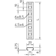 1106628 Obo CL2008P2000A2 Profilschiene gelocht, Schlitzweite 11mm 2000x20x8 Ed Produktbild Additional View 1 S
