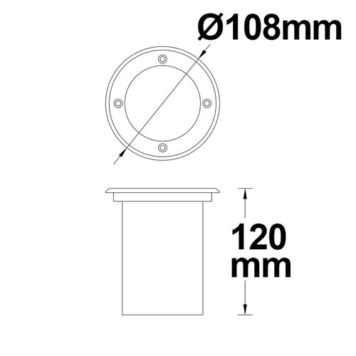 113299 ISOLED Bodeneinbaustrahler GU10 Rund DM108 H120 IP67 Produktbild Additional View 1 L