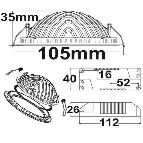 112599 Isoled LED Downlight LUNA 6W, weiß, indirektes Licht, warmweiß, dimmb Produktbild Additional View 2 L