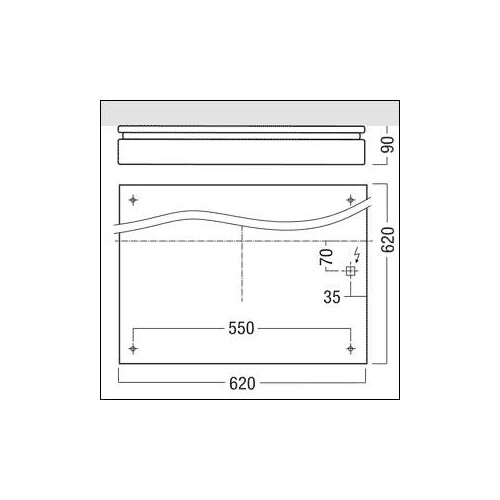 42182671 Zumtobel PERLUCE O LED5200 840 Q620 EVG IP50 WH Wannenleuchte mit opal Produktbild Additional View 1 L