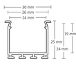 112336 Isoled Einbauprofil WING20 Miniflansch gerade, eloxiert L: 2000mm Produktbild Additional View 1 S