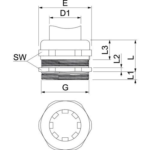 2086189 Obo V TEC VM63 EMV K Kabelverschraubung EMV Kontaktfeder ges Produktbild Additional View 1 L