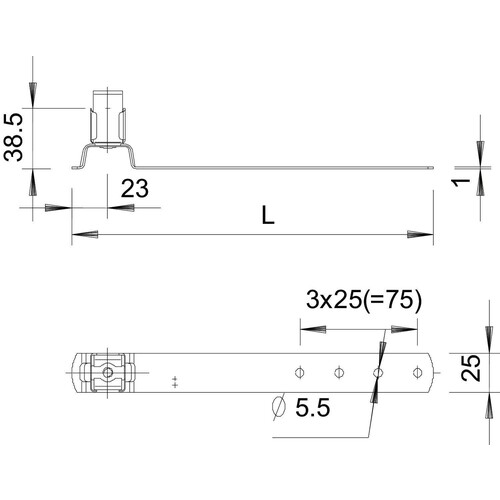 5216257 Obo 157 F CU 410 Dachleitungshalter  8mm Kupfer Produktbild Additional View 1 L