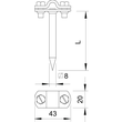 5223601 Obo 163 100 CU Leitungshalter 100mm Kupfer Produktbild Additional View 1 S