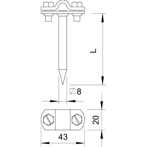 5223601 Obo 163 100 CU Leitungshalter 100mm Kupfer Produktbild Additional View 1 L