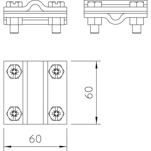 5312418 Obo 252 8 10 CU Kreuzverbinder 8 10mm Kupfer Produktbild Additional View 1 L