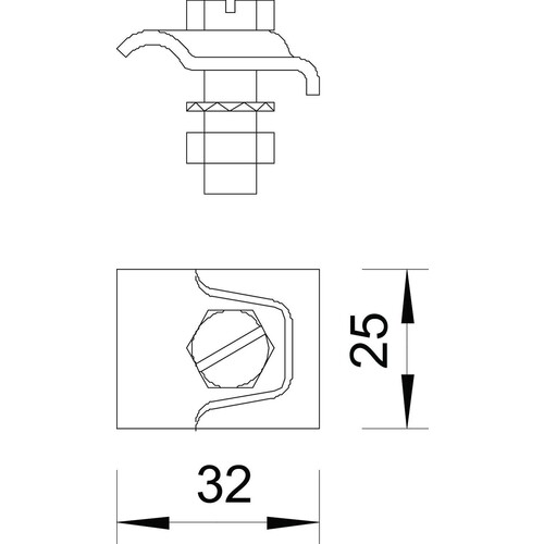 5326338 Obo 324 S CU Klemmbock mit Schraube M8x25mm Kupfer Produktbild Additional View 1 L