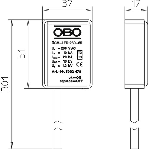 5092478 Obo ÜSM LED 230 65 Überspannungsschutzmodul für LED Lampen Produktbild Additional View 1 L