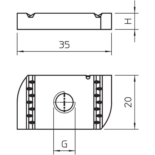 1147218 Obo MS41SN M12 ZL Gleitmutter für Profilschiene MS4121/4141 M12 Stahl Produktbild Additional View 1 L