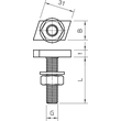 1148064 Obo ACMHB M8x60 ZL Hammerkopfschraube für Profilschienen M Produktbild Additional View 1 S