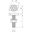 1148118 Obo MS40HB M10x30 ZL Hakenkopfschraube für Profilschiene MS4 Produktbild Additional View 1 S