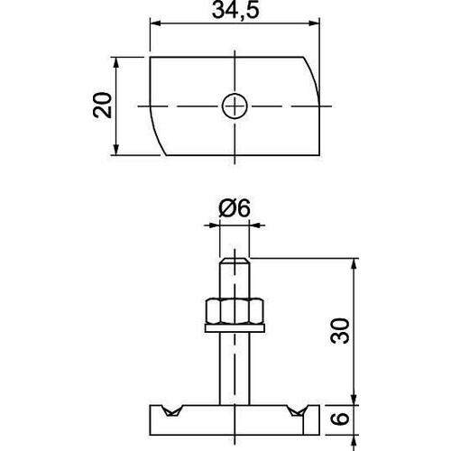 1148306 Obo MS41HB M6x30 ZL Hammerkopfschraube für Profilschiene MS Produktbild Additional View 1 L