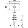 1148310 Obo MS41HB M8x30 ZL Hammerkopfschraube für Profilschiene MS Produktbild Additional View 1 S