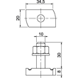 1148322 Obo MS41HB M10x30 ZL Hammerkopfschraube für Profilschiene MS Produktbild Additional View 1 S