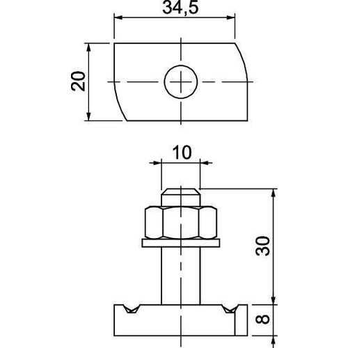 1148322 Obo MS41HB M10x30 ZL Hammerkopfschraube für Profilschiene MS Produktbild Additional View 1 L