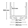 112858 Isoled LED Aufbauprofil SURF24 Aluminium eloxiert, 2000x26,8x26mm Produktbild Additional View 1 S
