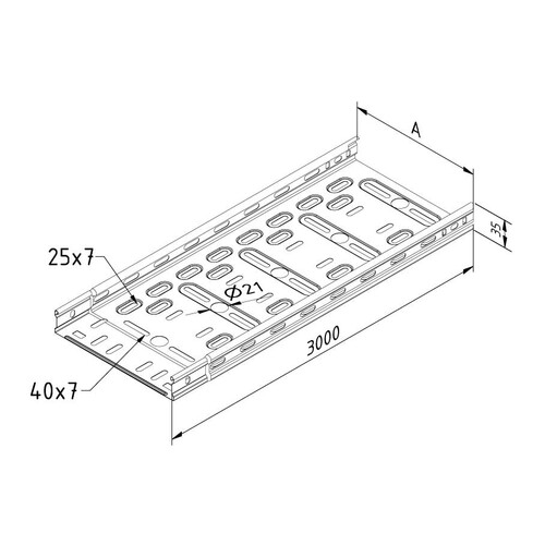 13818 Trayco CTLI35 050 3PG Kabelrinne integr. Verb leicht   Cable Tray interl Produktbild Additional View 2 L