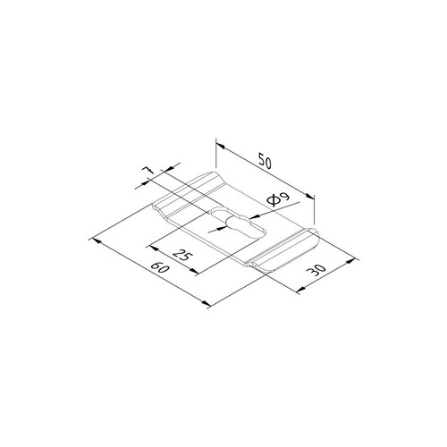 14140 Trayco MT FB SS Giterrinne Befestigungsbügel   Mesh Tray Fixation Produktbild Front View L