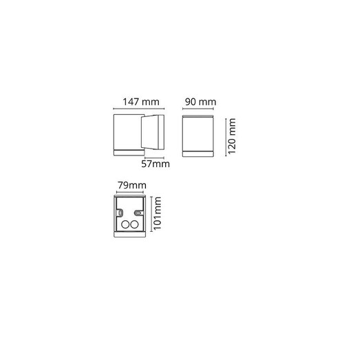 623690 SG Metro Wandleuchte graphit 1xGU10 230V max.35W IP65 Produktbild Additional View 1 L