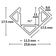 113082 Isoled LED Eckprofil CORNER11 Aluminium pulverbeschichtet weiß RAL 90 Produktbild Additional View 1 S