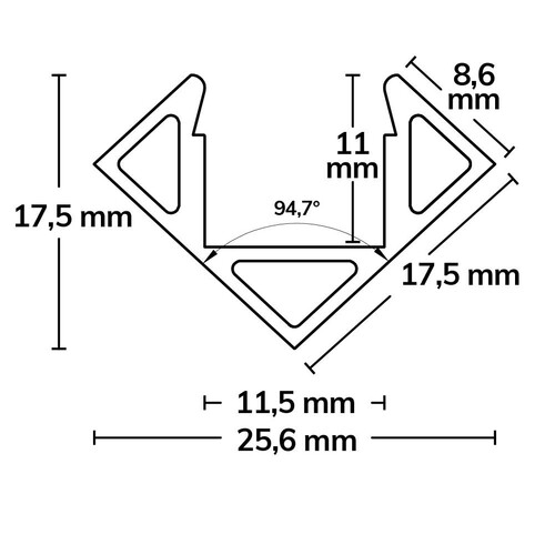 113082 Isoled LED Eckprofil CORNER11 Aluminium pulverbeschichtet weiß RAL 90 Produktbild Additional View 1 L