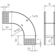 7007358 Obo RBV 130 F FS Vertikalbogen 90° fallend 110x300 Stahl bandverzinkt Produktbild Additional View 1 S