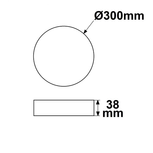113330 Isoled LED Deckenleuchte weiß, 24W, rund, 300mm, warmweiß dimmbar Produktbild Additional View 1 L