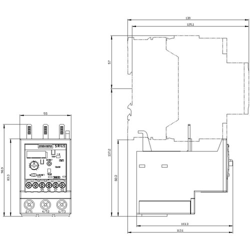 3RB3036-1WB0 Siemens UEBERLASTRELAIS 20..80 A Produktbild Additional View 2 L