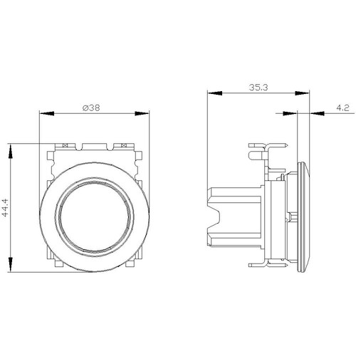 3SU1060-0JB60-0AA0 Siemens DRUCKTASTER, WEISS Produktbild Additional View 1 L