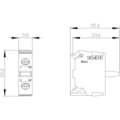 3SU1400-2AA10-1CA0 Siemens KONTAKTMODUL 1OE für Bodenbefestigung Produktbild Additional View 2 L