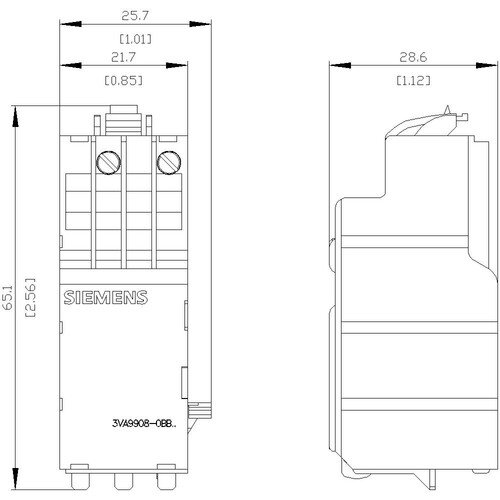 3VA9908-0BB11 Siemens UVR 24 V DC Produktbild Additional View 2 L