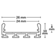 112266 Isoled LED Aufbauprofil WING20 klein, eloxiert L: 2000mm Produktbild Additional View 1 S