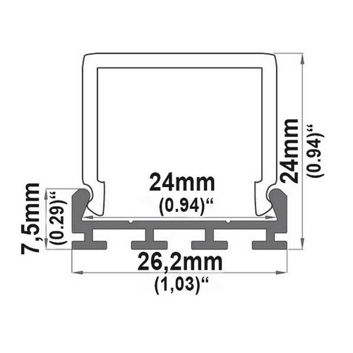 111742 Isoled Abdeckung eckig, milky für Profil WING/XWAY, L: 2000mm Produktbild Additional View 1 L