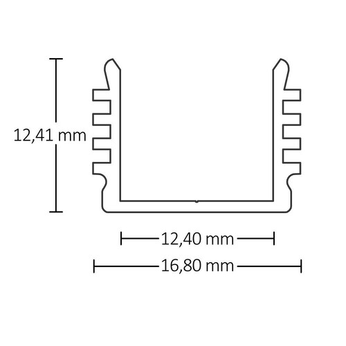 112802 Isoled LED Aufbauprofil SURF12 BORDERLESS Aluminium eloxiert, 200cm Produktbild Additional View 1 L