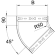 6041754 Obo RBM 45 130 FS Bogen 45° mit Schnellverbindung 110x300 Stahl bandver Produktbild Additional View 1 S