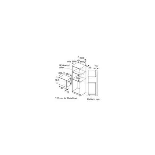 BEL554MS0 Bosch Einbau Mikrowelle 900W schwarz HxBxT: 382x594x388mm Produktbild Additional View 4 L