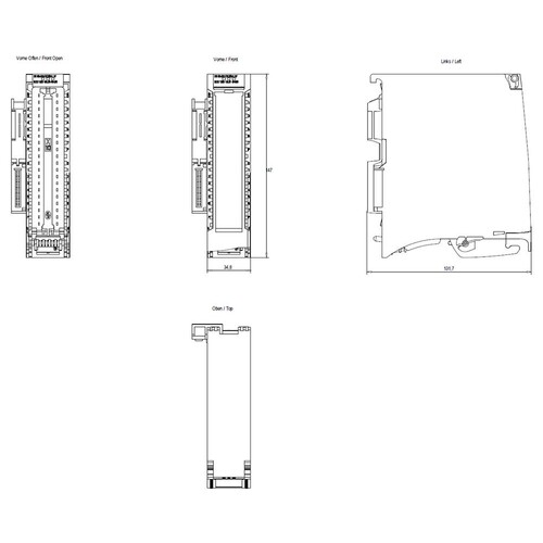 6ES7522-1BL01-0AB0 Siemens S7 1500, DQ 32X24VDC/0.5A HF Produktbild Additional View 2 L