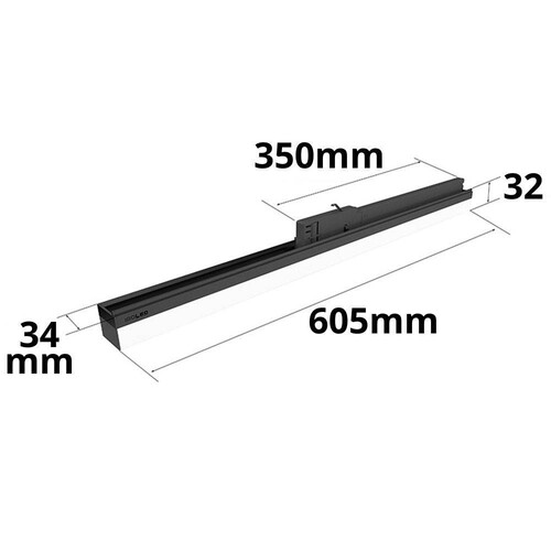 113031 Isoled 3 Phasen Linearleuchte, 20W, warmweiß, schwarz Produktbild Additional View 2 L